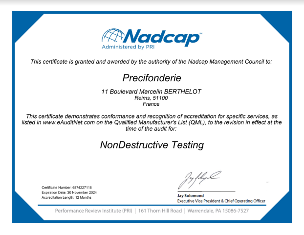 Certification NonDestructive Testing